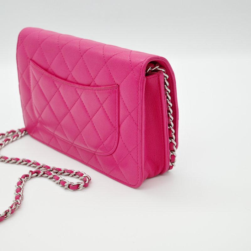 Chanel 香奈兒 Classic Flap 桃紅色 鏈條錢包 WOC 芭比粉 斜背包 單肩包-6