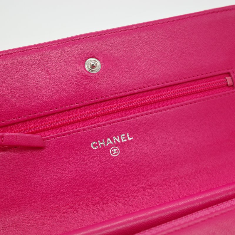 Chanel 香奈兒 Classic Flap 桃紅色 鏈條錢包 WOC 芭比粉 斜背包 單肩包-11