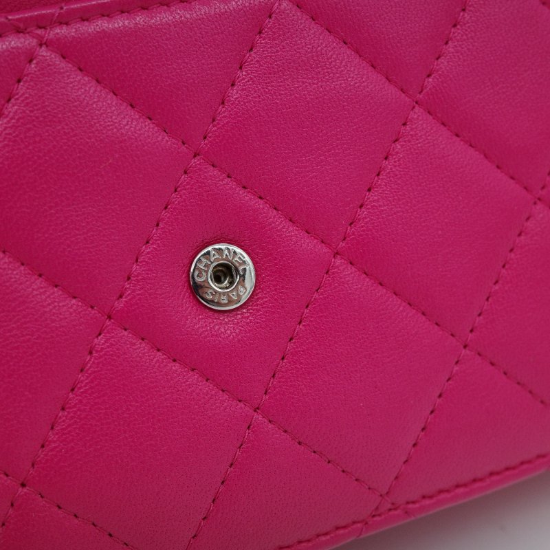 Chanel 香奈兒 Classic Flap 桃紅色 鏈條錢包 WOC 芭比粉 斜背包 單肩包-12