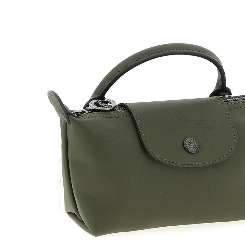 【LONGCHAMP】Le Pliage Xtra XS 迷你 牛皮 手提包 肩背包 斜背包 水餃包 冷杉綠色 34205987549-1