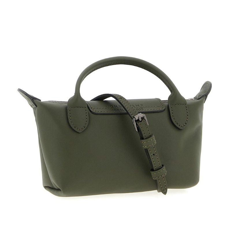 【LONGCHAMP】Le Pliage Xtra XS 迷你 牛皮 手提包 肩背包 斜背包 水餃包 冷杉綠色 34205987549-3