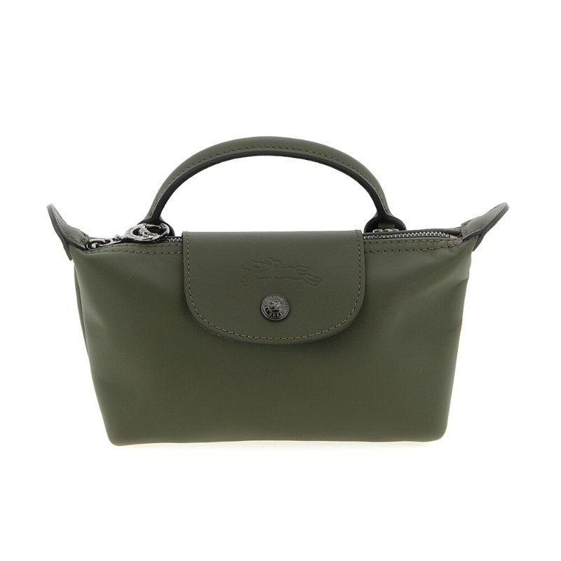 【LONGCHAMP】Le Pliage Xtra XS 迷你 牛皮 手提包 肩背包 斜背包 水餃包 冷杉綠色 34205987549-4