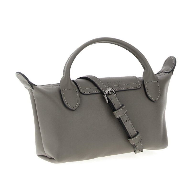 【LONGCHAMP】Le Pliage Xtra XS 迷你 牛皮 手提包 肩背包 斜背包 水餃包 斑鳩色 灰色 34205987P55-3
