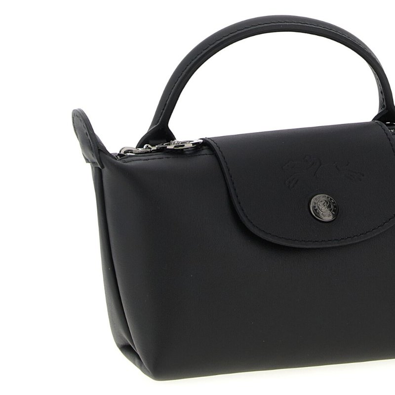 【LONGCHAMP】Le Pliage Xtra XS 迷你 牛皮 手提包 肩背包 斜背包 水餃包 黑色 34205987001-1