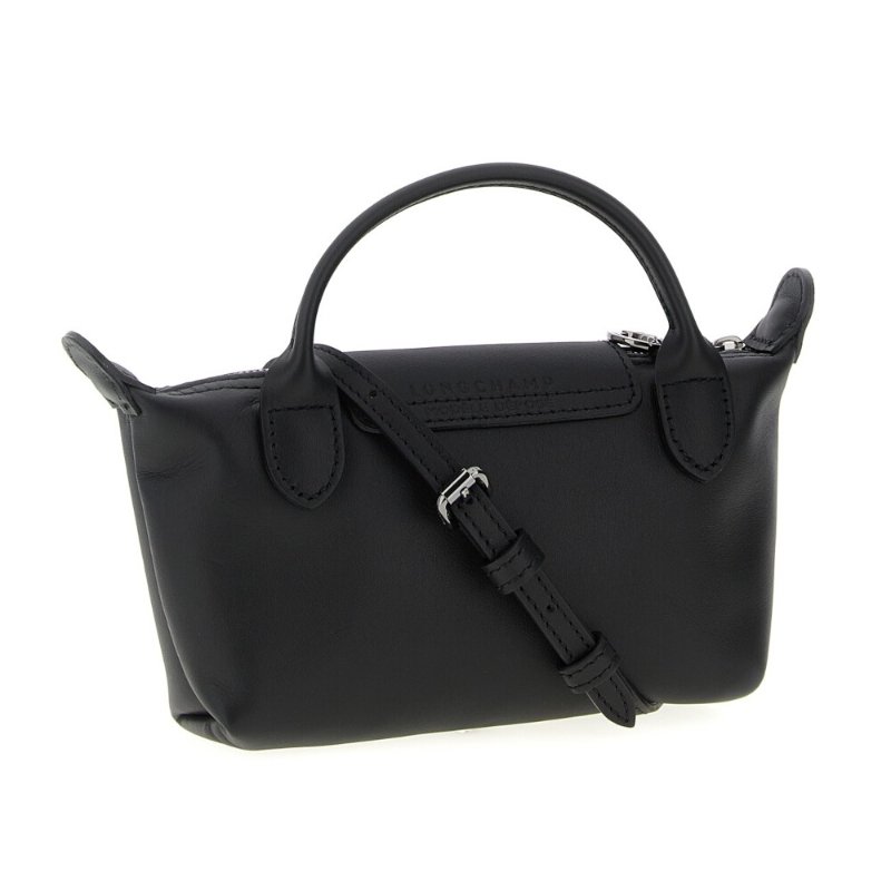 【LONGCHAMP】Le Pliage Xtra XS 迷你 牛皮 手提包 肩背包 斜背包 水餃包 黑色 34205987001-3