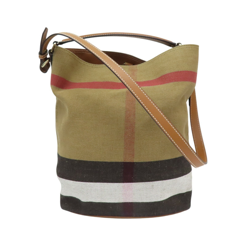 棕色 帆布 Ashby Hobo 手提包 【BURBERRY 巴寶莉】 3945742-0