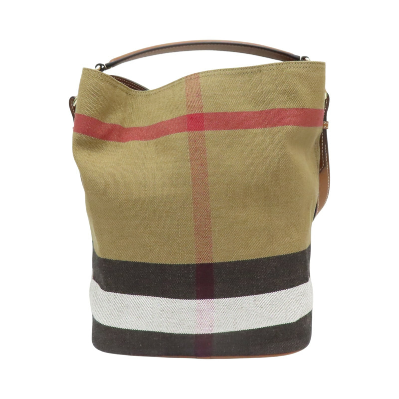 棕色 帆布 Ashby Hobo 手提包 【BURBERRY 巴寶莉】 3945742-1