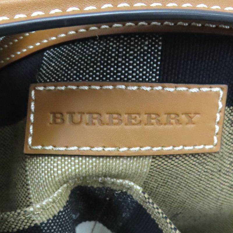 棕色 帆布 Ashby Hobo 手提包 【BURBERRY 巴寶莉】 3945742-9