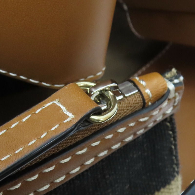 棕色 帆布 Ashby Hobo 手提包 【BURBERRY 巴寶莉】 3945742-17