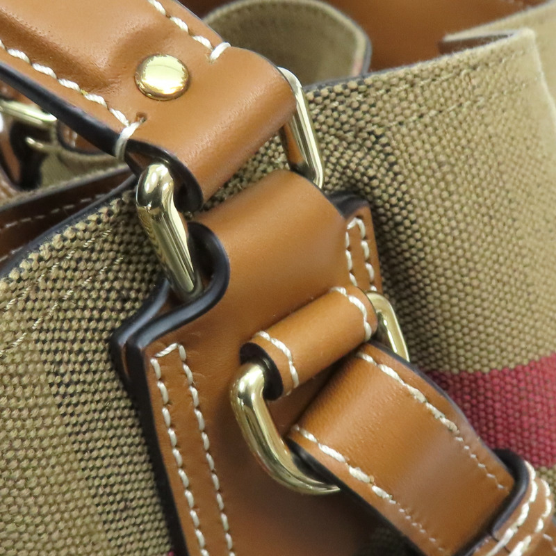 棕色 帆布 Ashby Hobo 手提包 【BURBERRY 巴寶莉】 3945742-19