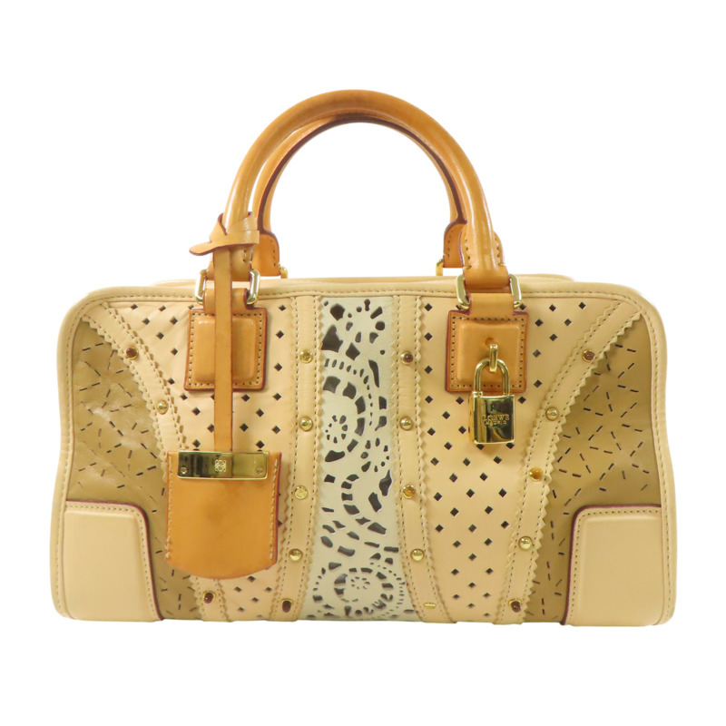 米色 羊革 Amazona 手提包【LOEWE 羅威】-0