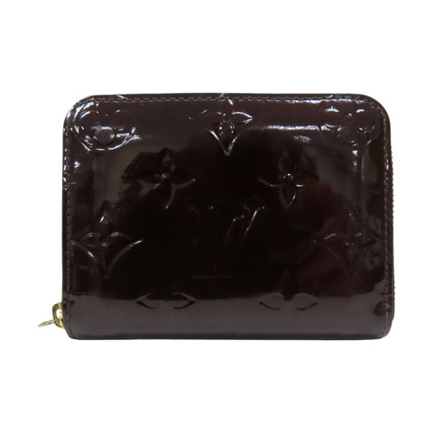 酒紅色 原花壓紋 漆皮 拉鍊 零錢包 M93607【LOUIS VUITTON LV 路易威登】 M93607