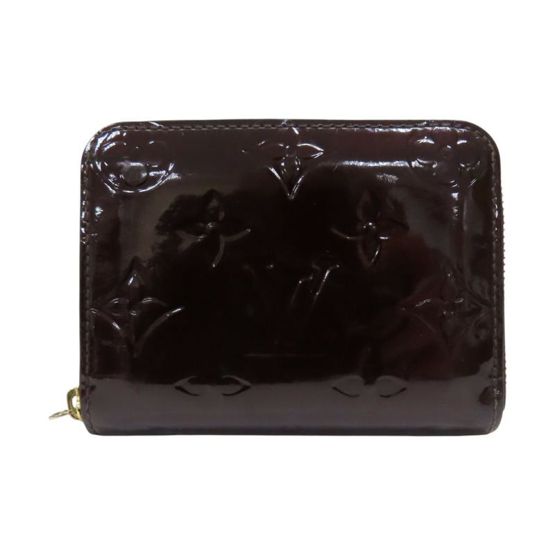酒紅色 原花壓紋 漆皮 拉鍊 零錢包 M93607【LOUIS VUITTON LV 路易威登】 M93607-0