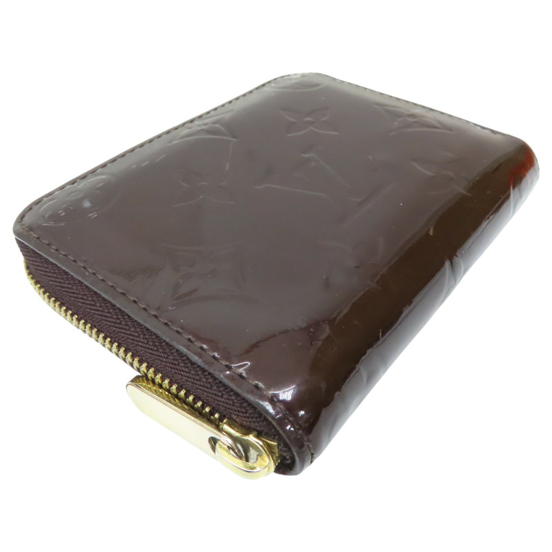 酒紅色 原花壓紋 漆皮 拉鍊 零錢包 M93607【LOUIS VUITTON LV 路易威登】 M93607-2