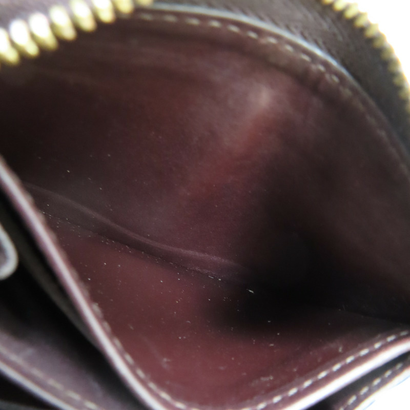酒紅色 原花壓紋 漆皮 拉鍊 零錢包 M93607【LOUIS VUITTON LV 路易威登】 M93607-6
