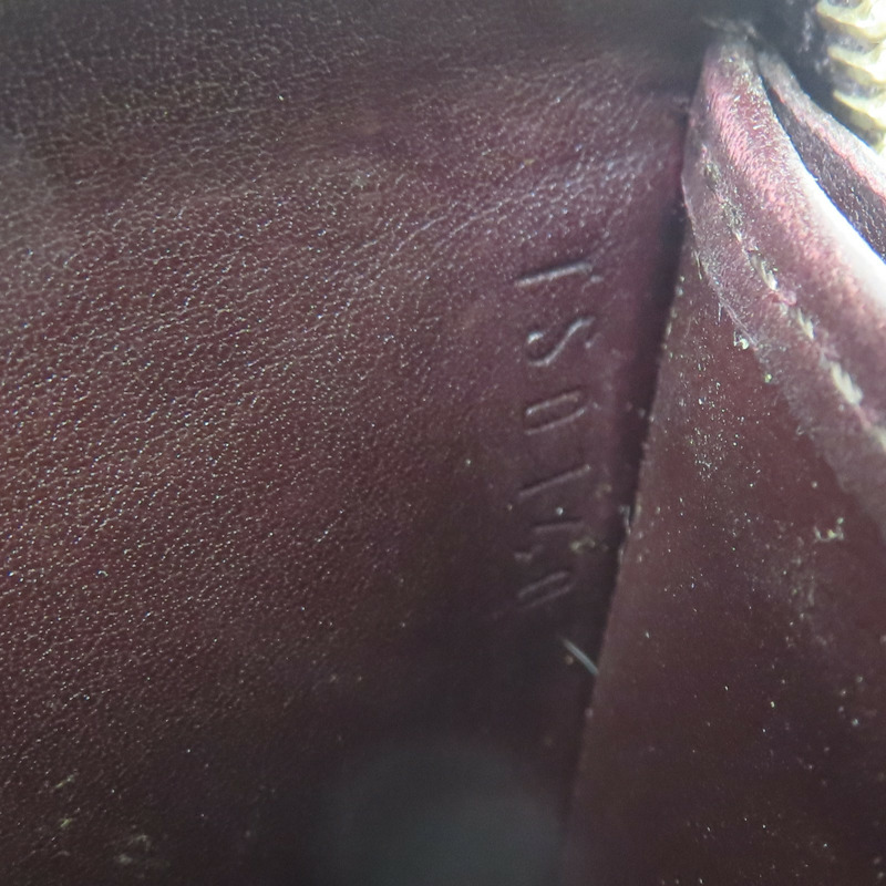 酒紅色 原花壓紋 漆皮 拉鍊 零錢包 M93607【LOUIS VUITTON LV 路易威登】 M93607-8