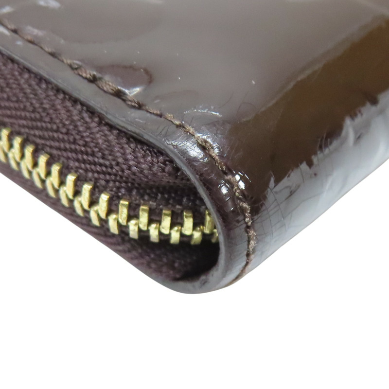 酒紅色 原花壓紋 漆皮 拉鍊 零錢包 M93607【LOUIS VUITTON LV 路易威登】 M93607-11