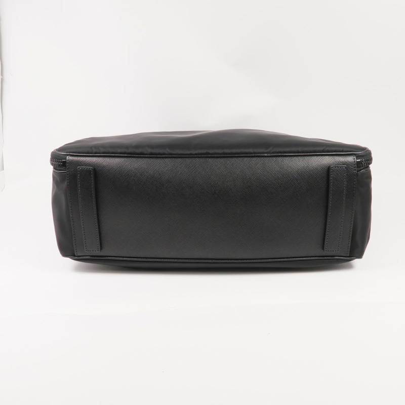 PRADA 尼龍/Saffiano皮革Briefcase銀扣手挽肩背兩用袋-3