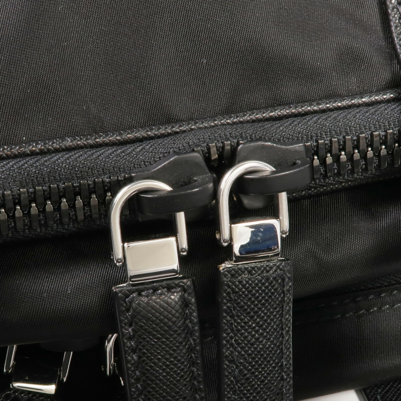 PRADA 尼龍/Saffiano皮革Briefcase銀扣手挽肩背兩用袋-6