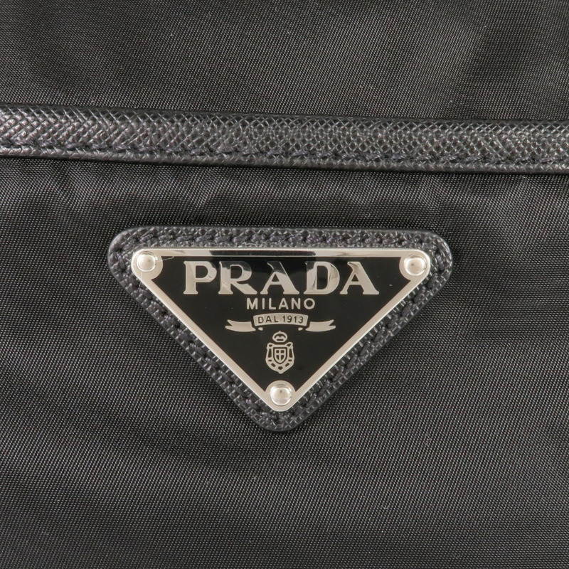 PRADA 尼龍/Saffiano皮革Briefcase銀扣手挽肩背兩用袋-7