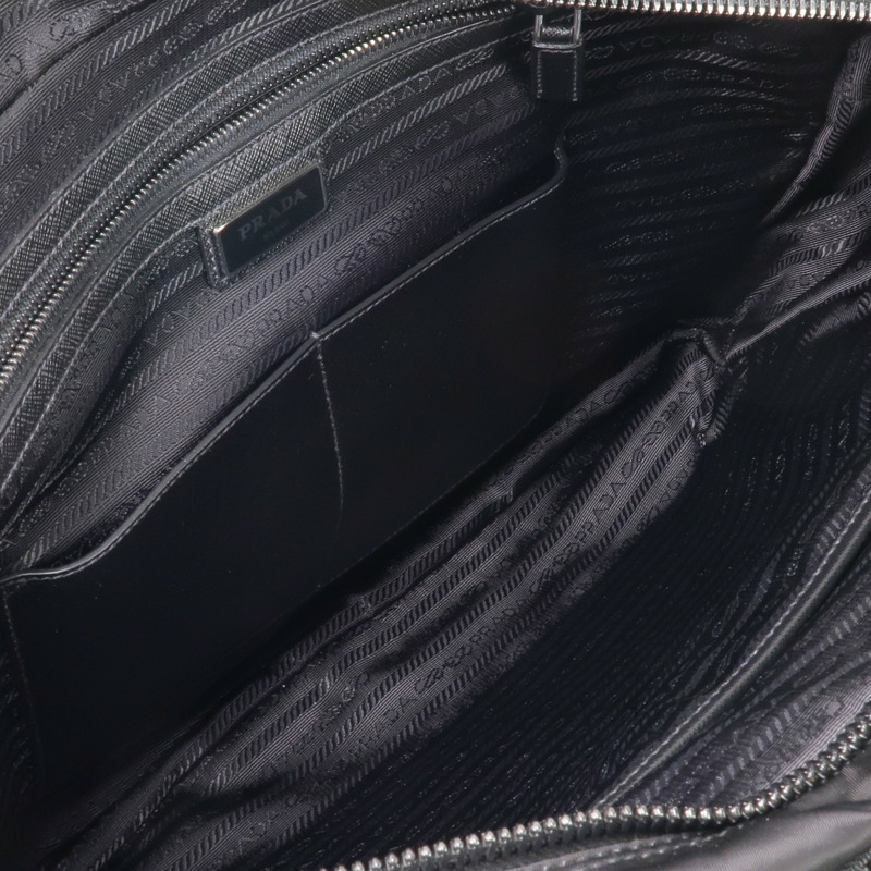 PRADA 尼龍/Saffiano皮革Briefcase銀扣手挽肩背兩用袋-8