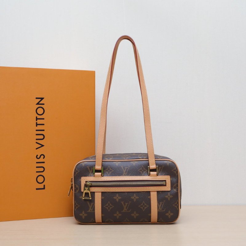 LOUIS VUITTON CITÉ矩形手袋老花PVC金扣晶片肩背包-0