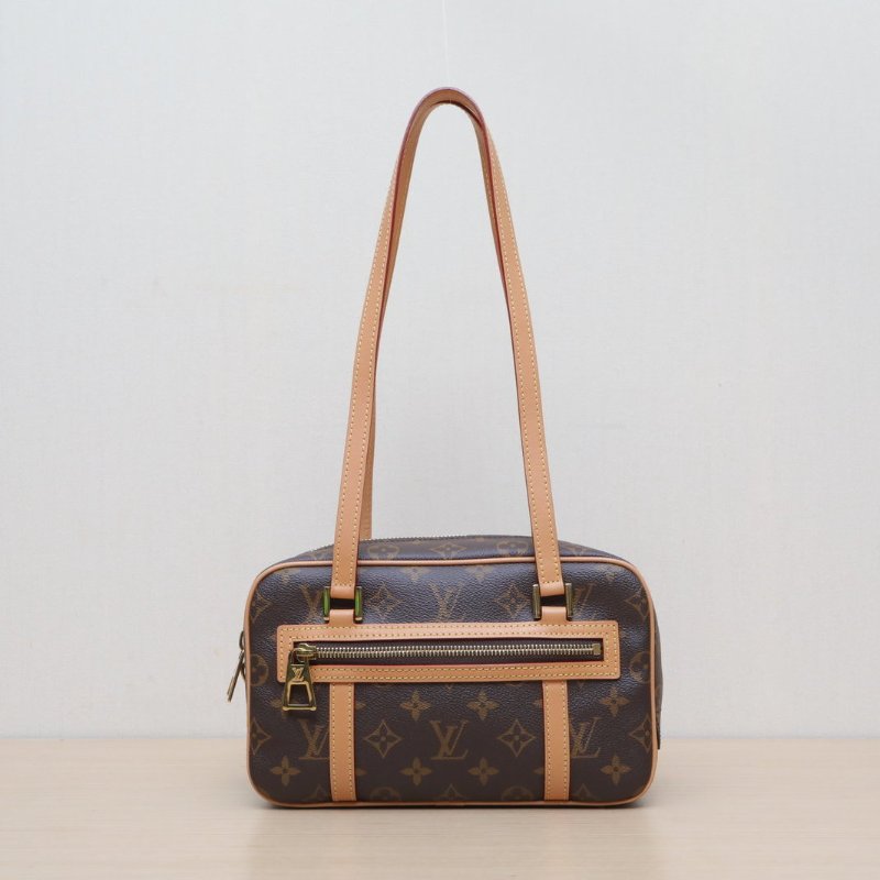 LOUIS VUITTON CITÉ矩形手袋老花PVC金扣晶片肩背包-1