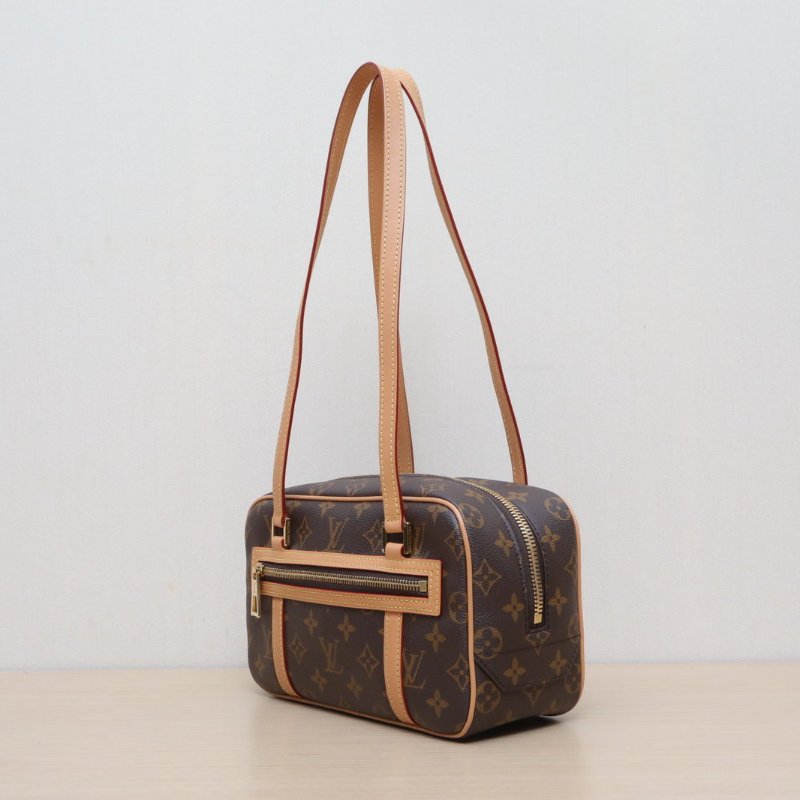 LOUIS VUITTON CITÉ矩形手袋老花PVC金扣晶片肩背包-3