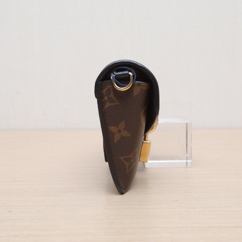 LOUIS VUITTON PADLOCKONSTRAP鎖頭斜挎包黑色牛皮老花晶片肩背包-3