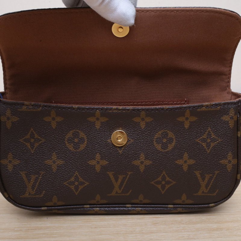 LOUIS VUITTON IVY鏈條腋下包老花PVC金扣晶片肩背包-3
