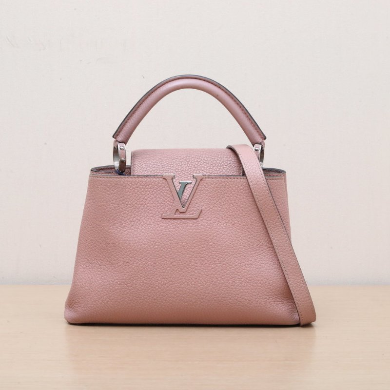 LOUIS VUITTON CapucinesBB27粉色牛皮銀扣2017肩背包-1