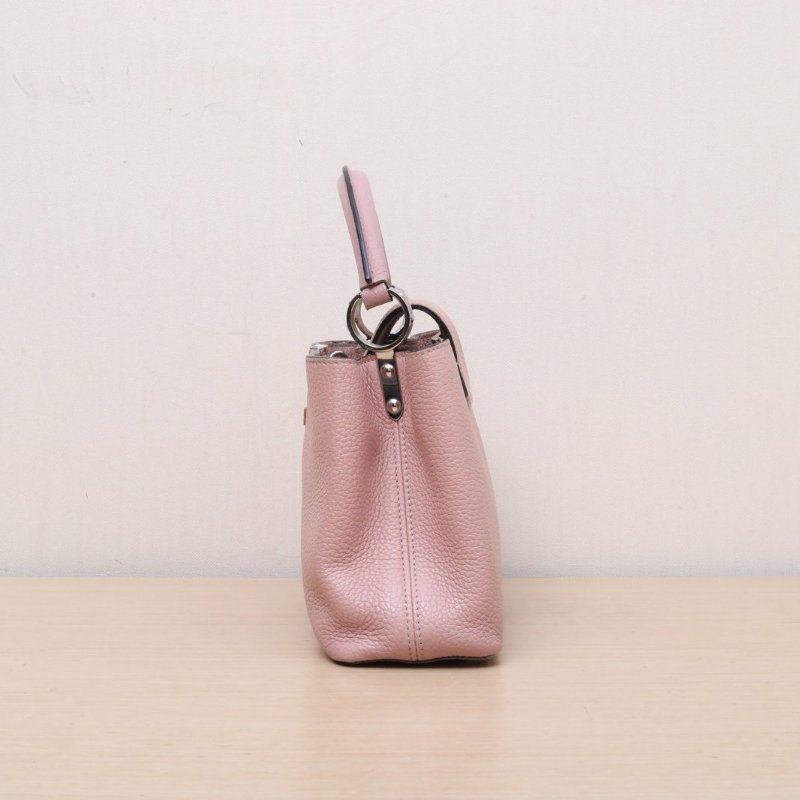 LOUIS VUITTON CapucinesBB27粉色牛皮銀扣2017肩背包-2