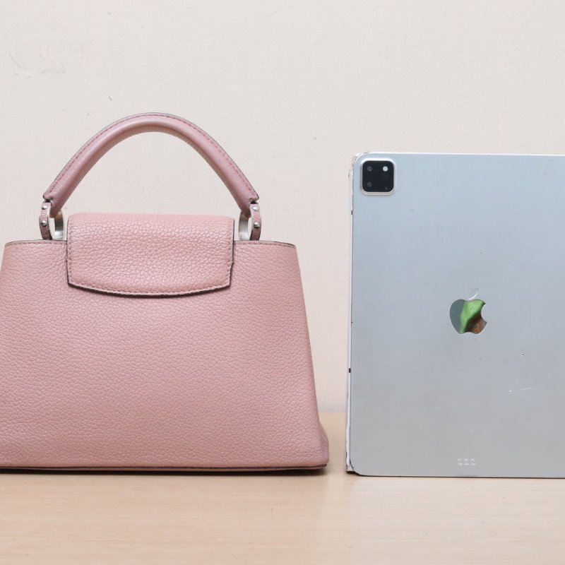 LOUIS VUITTON CapucinesBB27粉色牛皮銀扣2017肩背包-4