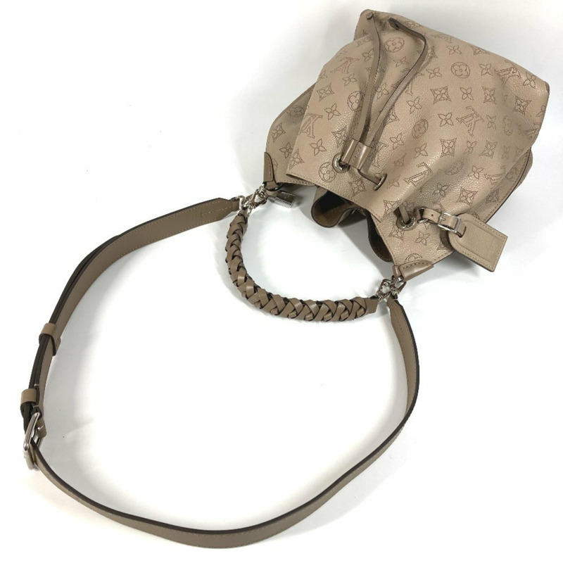 路易威登 M55799 Monogram Mahina Mulia 手提包,兩用斜/肩包,皮革材質,女士款,Galle 色,米色-4