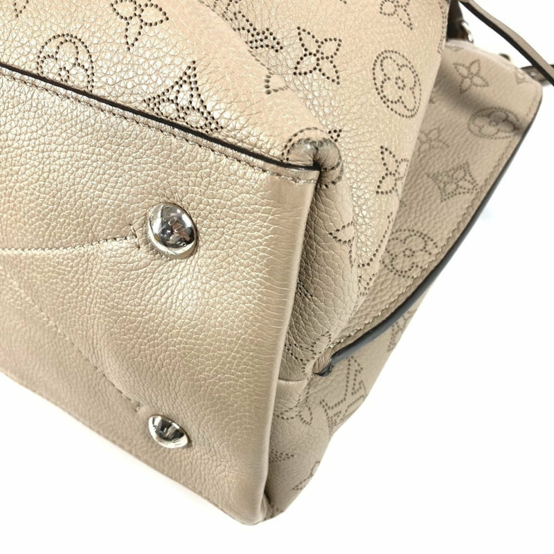 路易威登 M55799 Monogram Mahina Mulia 手提包,兩用斜/肩包,皮革材質,女士款,Galle 色,米色-7