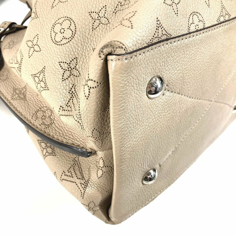 路易威登 M55799 Monogram Mahina Mulia 手提包,兩用斜/肩包,皮革材質,女士款,Galle 色,米色-8