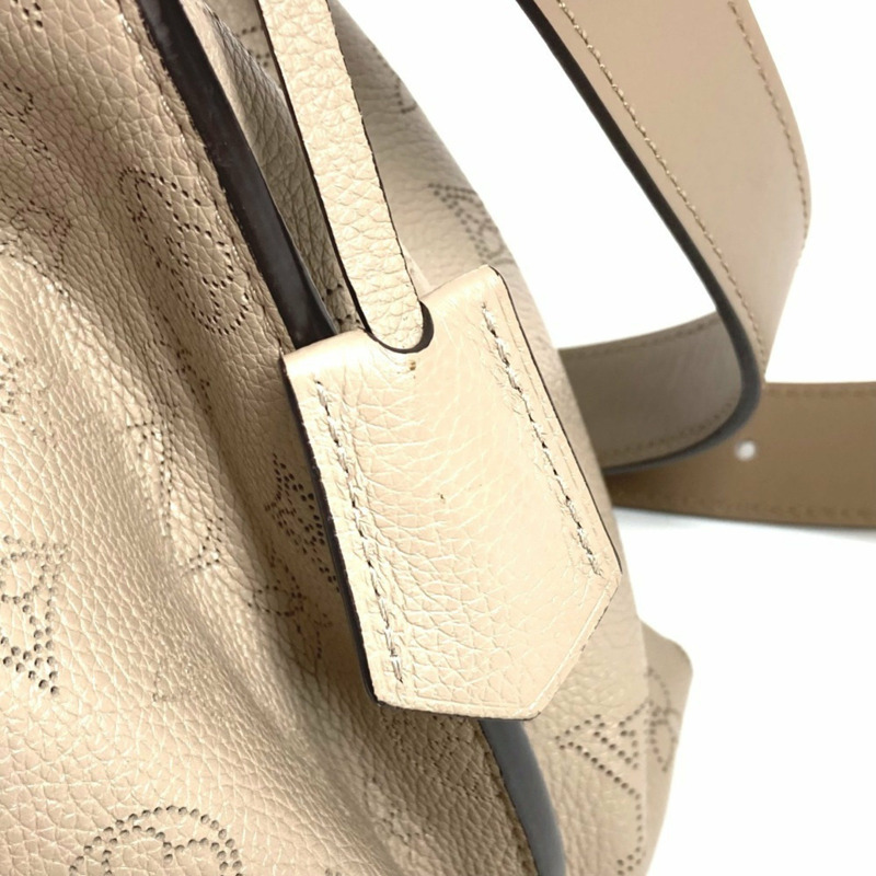 路易威登 M55799 Monogram Mahina Mulia 手提包,兩用斜/肩包,皮革材質,女士款,Galle 色,米色-16