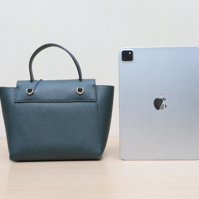 CELINE Belt鯰魚包Nano20墨綠色牛皮金扣肩背包-4