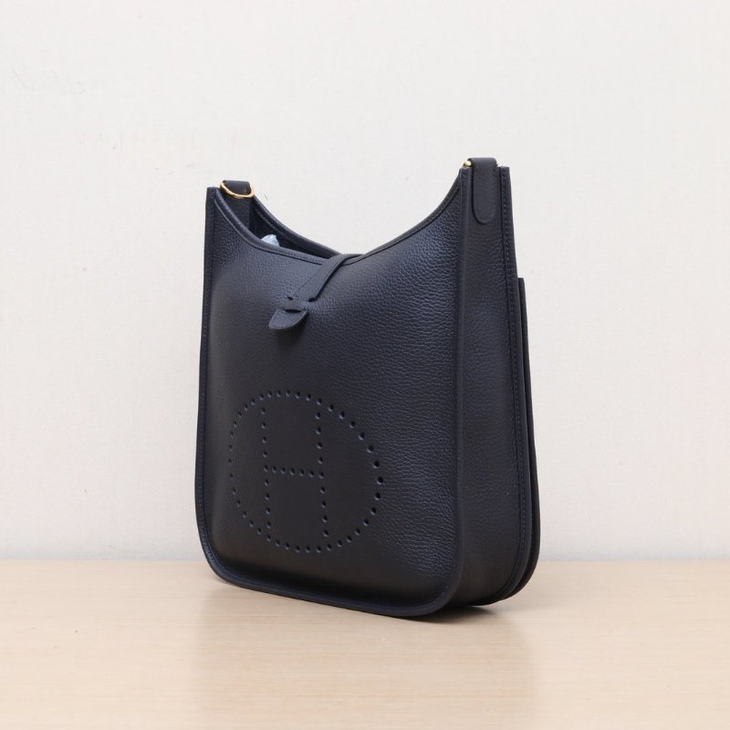 HERMES Evelyne小號293Y軟呢色TC皮B刻金扣肩背包-3