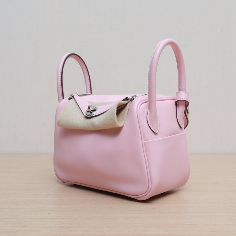 HERMES LindyMini3Q新櫻花粉Swift皮K2025銀扣肩背包-2