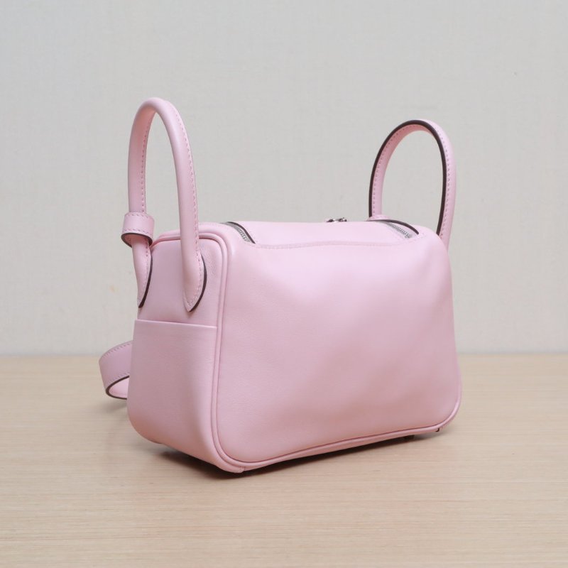 HERMES LindyMini3Q新櫻花粉Swift皮K2025銀扣肩背包-4