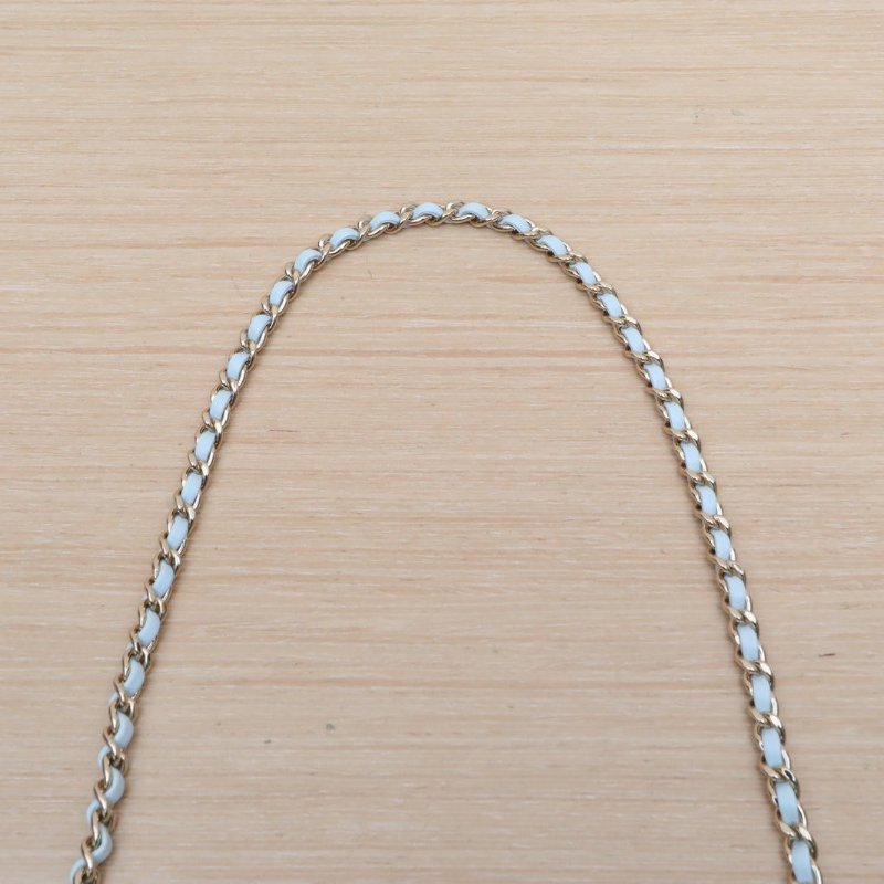 CHANEL CF手提大mini20藍色羊皮晶片開金扣21K肩背包-2