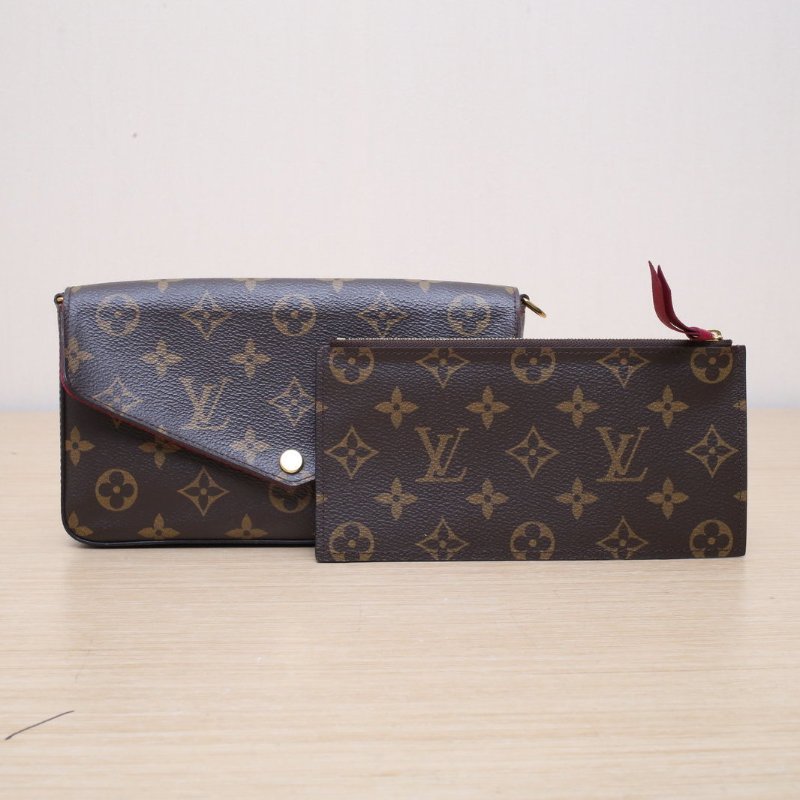 LOUIS VUITTON POCHETTEFELICIE三合一鏈條包老花PVC2018肩背包-1