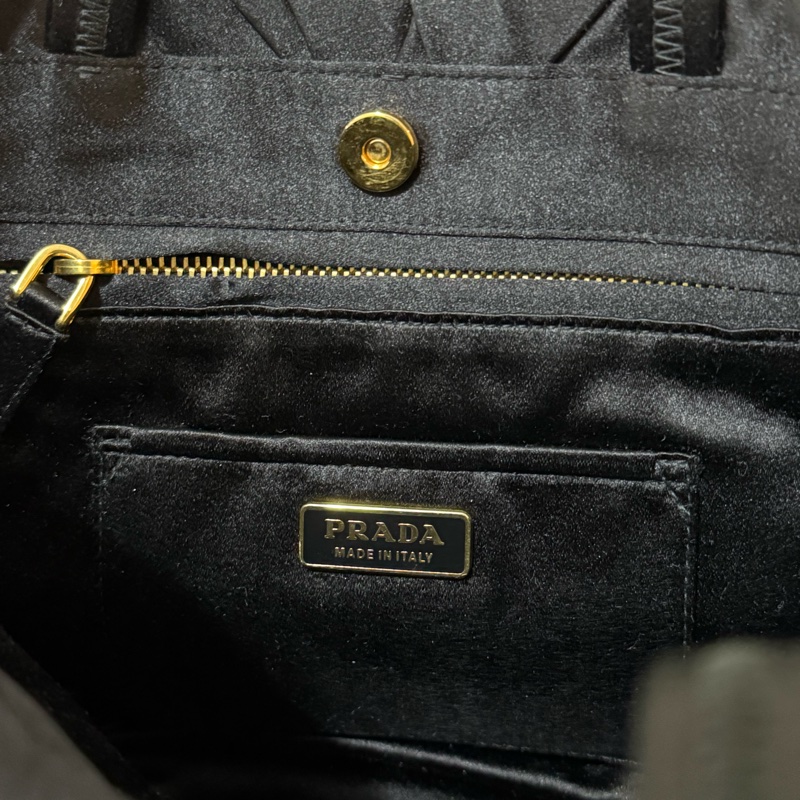 PRADA 緞面迷你手提包 花朵包-4