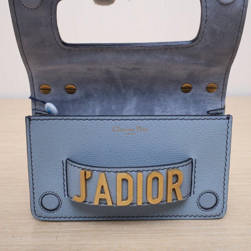 DIOR Jadior鏈條包迷你18藍色牛皮金扣2018肩背包-2