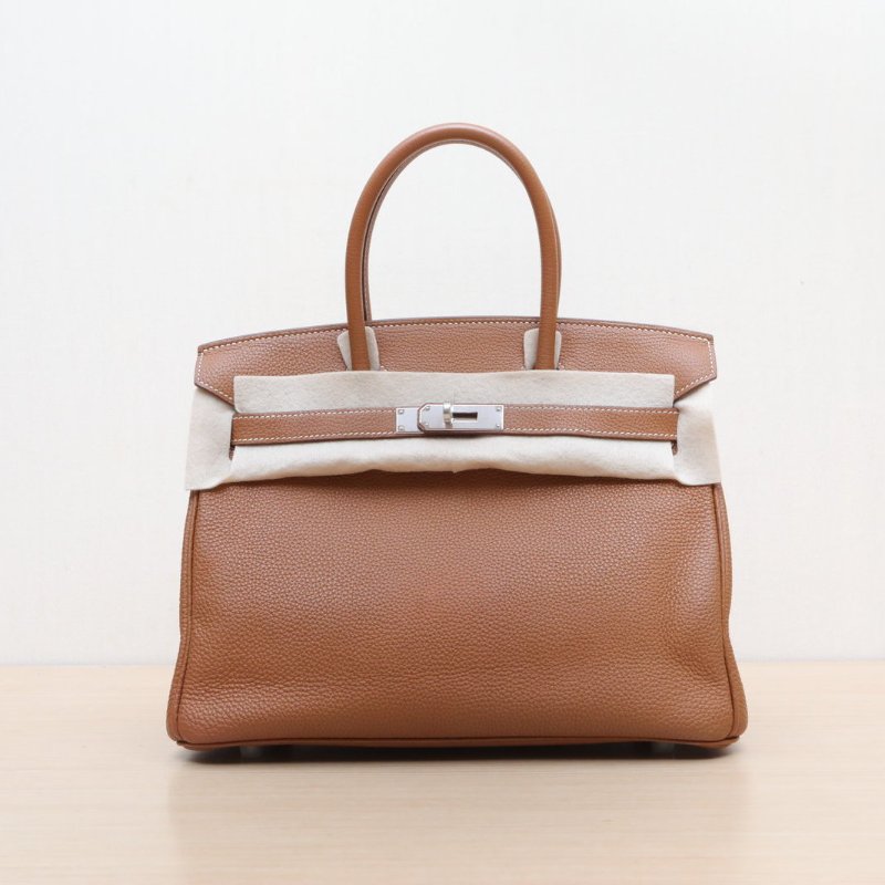 HERMES Birkin3037金棕色Togo皮A刻銀扣肩背包-1
