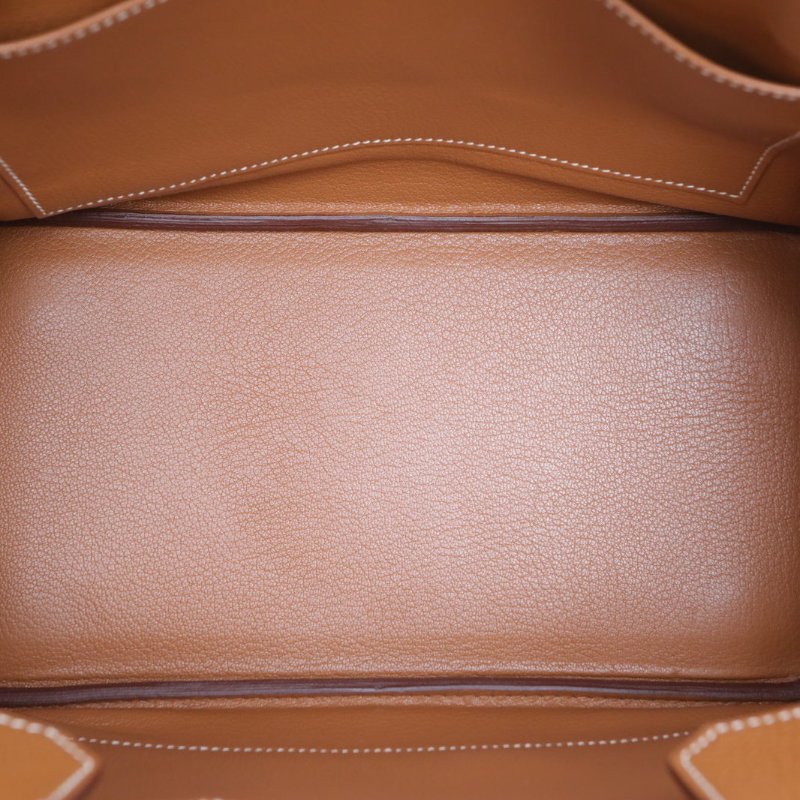 HERMES Birkin3037金棕色Togo皮A刻銀扣肩背包-2