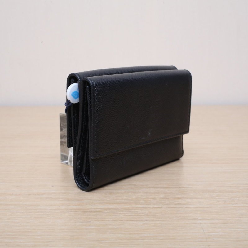 FERRAGAMO 黑色牛皮錢包肩背包-4