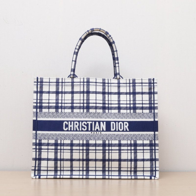 DIOR BookTote大號42藍色帆布2021肩背包-1