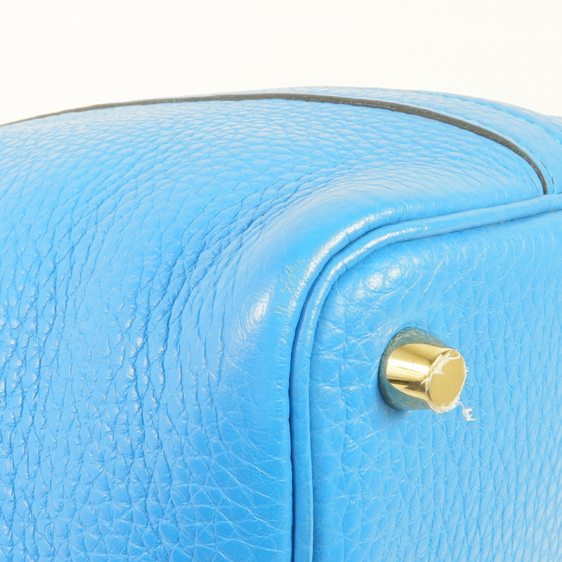 HERMES Clemence皮革Picotin PM金扣手挽袋 Bleu Zanzibar-8